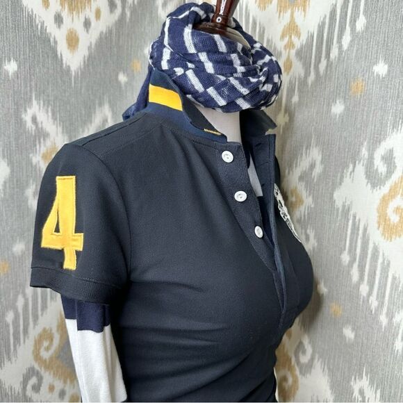 Rugby Ralph Lauren Fall 2008 Black, Navy, White & Yellow Stretch Polo Shirt - Picture 7 of 16